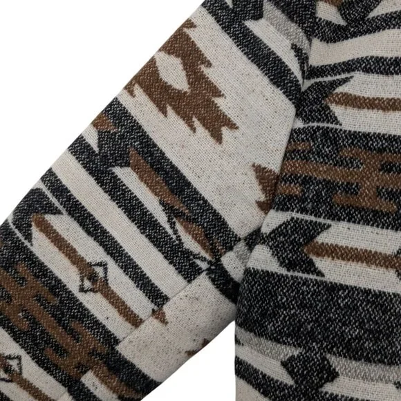 Southwestern Aztec Fringe Cardigan Women Size S Drape Rustic Boho Western Cozy - Picture 3 of 8